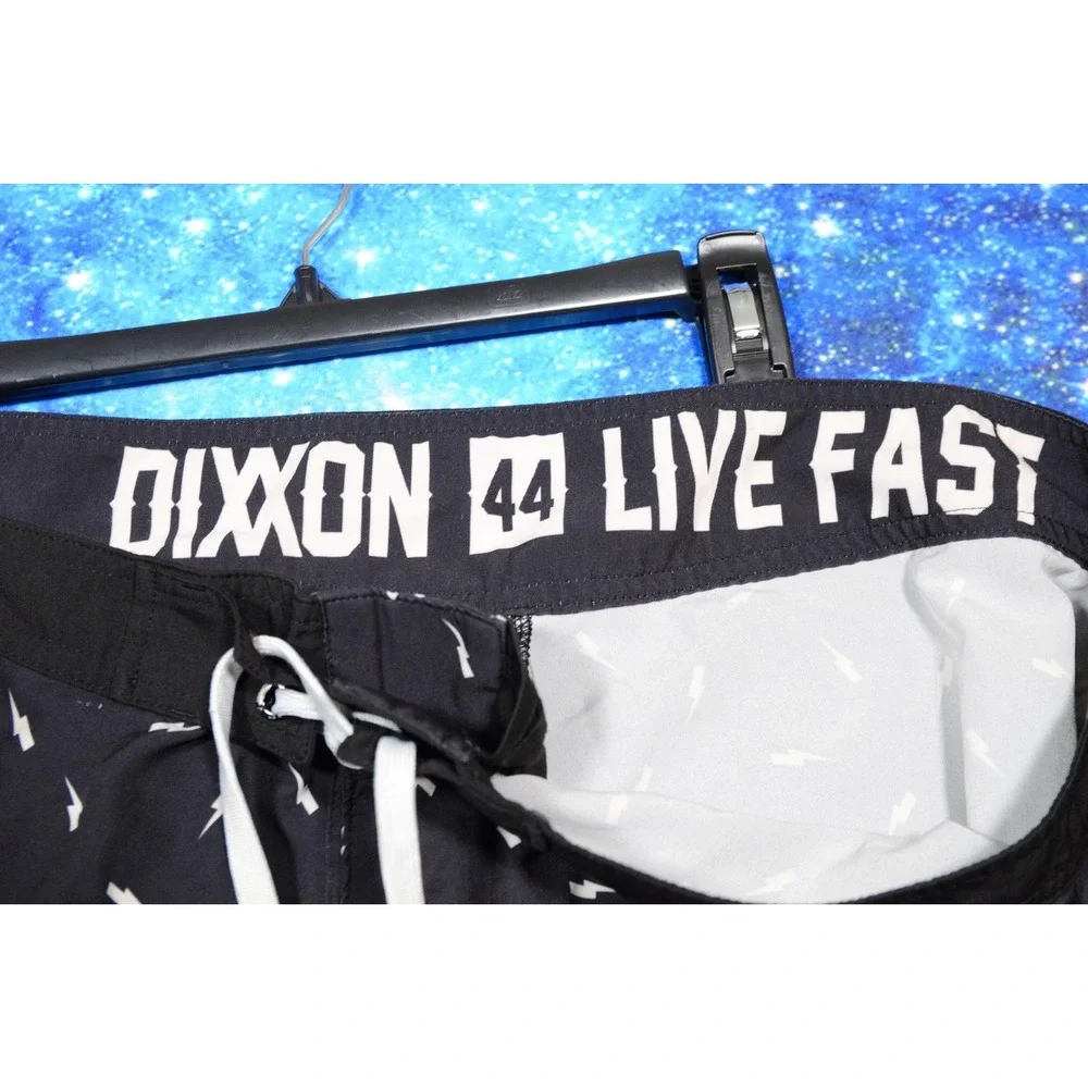 Dixxon Flannel Company Shorts Mens 44 Black Lightning Boardshorts Swim Surf